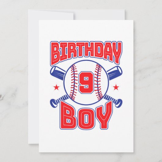 9. Geburtstag des baller Big Number Nine Einladung (Vorderseite)