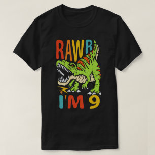 9. Geburtstag Dinosaurier T Rex Rawr Ich bin 9 für T-Shirt