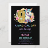 9. Geburtstag Einhorn Geburtstag Einladungen (Vorne/Hinten)