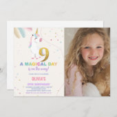 9. Geburtstag Einhorn Geburtstag Einladungen mit F (Vorne/Hinten)