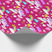 9. Geburtstag Einhornmuster Geschenkpapier (Ecke)