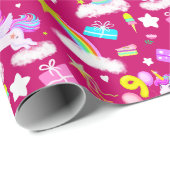 9. Geburtstag Einhornmuster Geschenkpapier (Rolleneckpunkt)