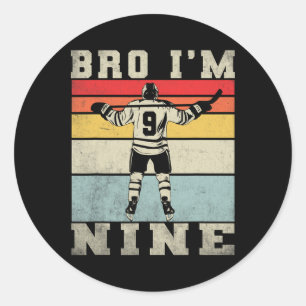 9. Geburtstag Eishockey Junge 9 Jahre alt Hockey s Runder Aufkleber