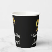 9. Geburtstag - Elegantes Luxus-Imitate Gold Look Pappbecher (Links)