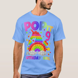 9. Geburtstag Fidget Toy Pop It Birthday Girl 9 Ye T-Shirt