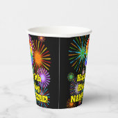 9. Geburtstag: Fun Fireworks Pattern + Regenbogen Pappbecher (Rechts)