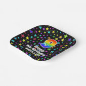 9. Geburtstag: Fun Stars Pattern und Regenbogen "9 Pappteller (Gewinkelt)