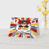 9. Geburtstag für Boys Super Kid Red Comic Book Karte (Gelbe Blume)