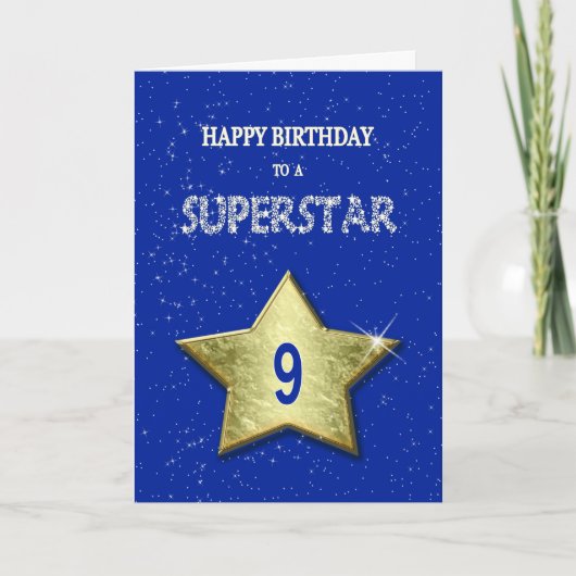 9. Geburtstag für einen Superstar Karte (Vorderseite)