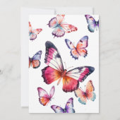 9. Geburtstag für Mädchen mit Hübschen Schmetterli Einladung (Rückseite)