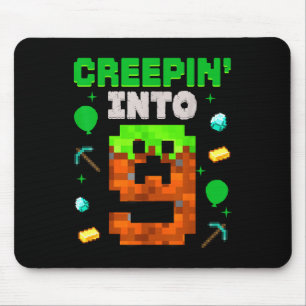 9. Geburtstag Gamer Pixel Creepin’ In 9 Video Gam Mousepad