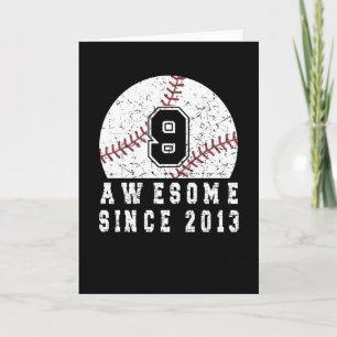 9. Geburtstag Geboren 2013 Baseball Junge 9 Jahre  Karte