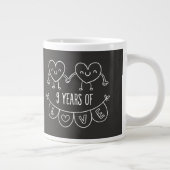 9. Geburtstag Geschenk Chalk Herzen Jumbo-Tasse (Rechts)