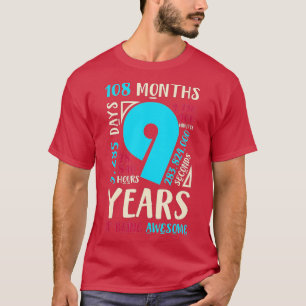 9. Geburtstag Geschenke Sohn Tochter Neun 9 Jahre T-Shirt
