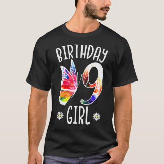 9. Geburtstag Girl Butterflies 9 Jahre alte Mädche T-Shirt