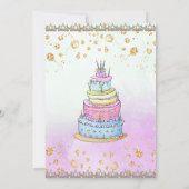 9. Geburtstag Girl Princess Cupcake Balloons Einladung (Rückseite)