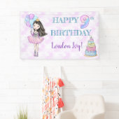 9. Geburtstag Girl Princess Lavender Turquoise Banner (Insitu)