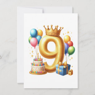 9. Geburtstag Golden Dankeskarte