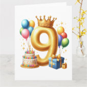 9. Geburtstag Golden Karte (Gelbe Blume)
