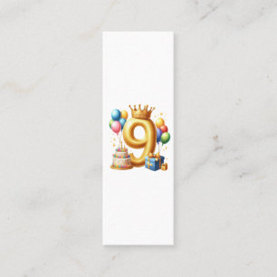 9. Geburtstag Golden Telefonnummerkarte