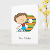 9. Geburtstag - Grußkarte - Junge Karte (Gelbe Blume)