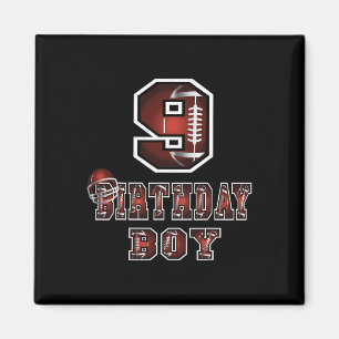 9. Geburtstag Junge 9 Jahre alter Fußball Lover Th Magnet