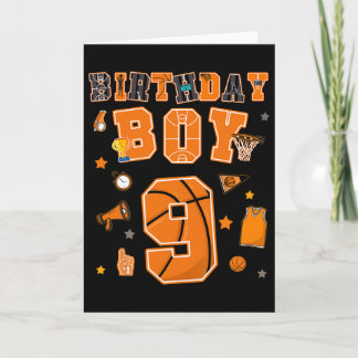 9. Geburtstag Junge 9 Jahre Sketll Party Neun Jahr Karte