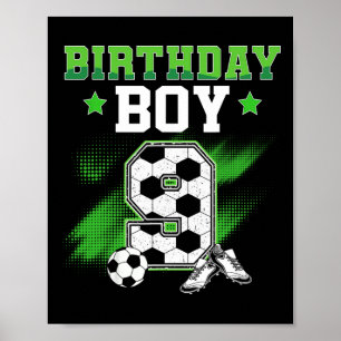 9. Geburtstag Junge Fußball 9 Jahre alt Sport 9 Ja Poster
