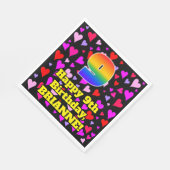 9. Geburtstag: Liebesherz-Muster, Regenbogen # 9 Serviette (Ecke)
