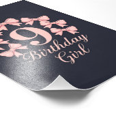 9. Geburtstag Mädchen Fotodruck (Ecke)