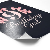 9. Geburtstag Mädchen Fotodruck (Ecke)