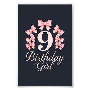 9. Geburtstag Mädchen Fotodruck