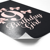 9. Geburtstag Mädchen Fotodruck (Ecke)