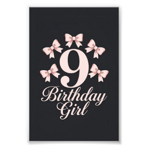 9. Geburtstag Mädchen Fotodruck