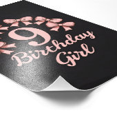 9. Geburtstag Mädchen Fotodruck (Ecke)