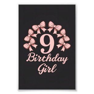 9. Geburtstag Mädchen Fotodruck