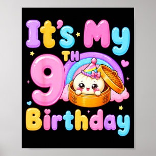 9. Geburtstag Mädchen kawaii Dumpling Anime Geburt Poster