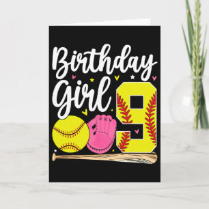 9. Geburtstag Mädchen Softll Neunter Geburtstag 9  Karte
