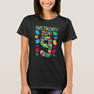 9. Geburtstag Master Builder 9 Jahre alt Block Bui T-Shirt