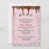 9. Geburtstag mit Schokoladeneis und Sprinklen Einladung (Vorderseite)