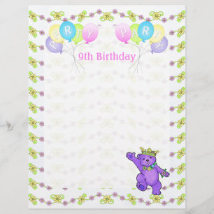 9. Geburtstag Party Princess Bären Artikel 1
