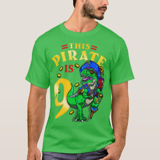 9. Geburtstag Pirate Dinosaur 1 T-Shirt