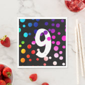 9. Geburtstag: Regenbogen Punkte Serviette (Beispiel)