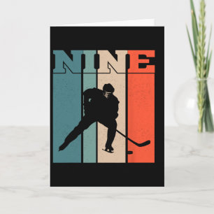 9. Geburtstag Retro Eishockey 9 Jahre alter Junge  Karte