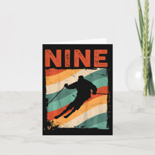 9. Geburtstag Retro Ski Ski Ski Ski Ski Ski 9 Jahr Karte