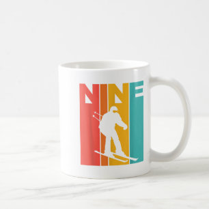 9. Geburtstag Retro Skifahren 9 Jahre alte Jungen Kaffeetasse