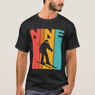 9. Geburtstag Retro Skifahren 9 Jahre alte Jungen T-Shirt