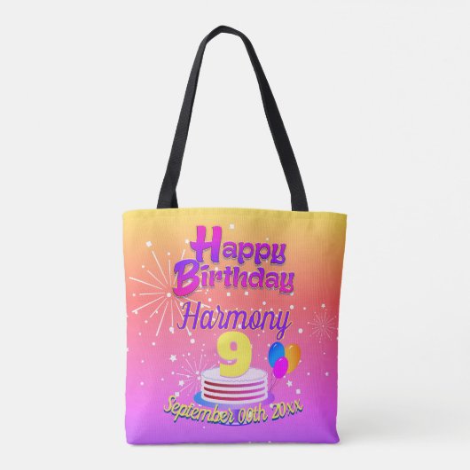 9. Geburtstag Rosa Tasche (Rückseite)