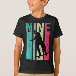 9. Geburtstag Skater Mädchen Skateboardfahren Skat T-Shirt