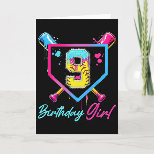 9. Geburtstag Softball Eis Drip 9 Jahre alte Bday Karte